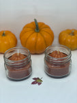 Mason jar pumpkin candle