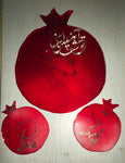 Pomegranate plate with two mini plate