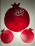 Pomegranate plate with two mini plate