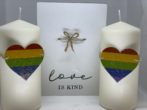 Pride pillar candle