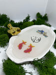 Haftseen goldfish, Resin gold fish, dish with fish