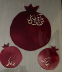 Pomegranate plate with two mini plate